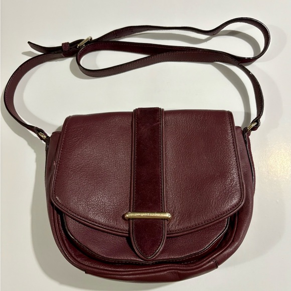 Kate Spade Hunts Place Marci Burgundy Leather & Suede Crossbody Handbag Purse - Picture 2 of 11
